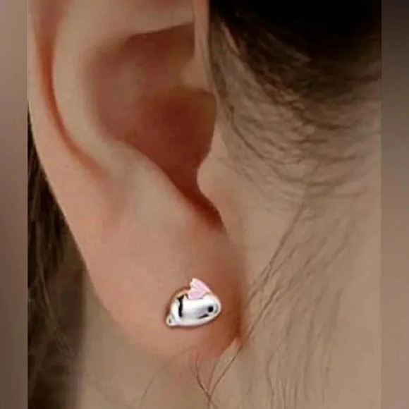 Mini Cute Rabbit Stainless Steel Stud Earrings - Picture 3 of 3